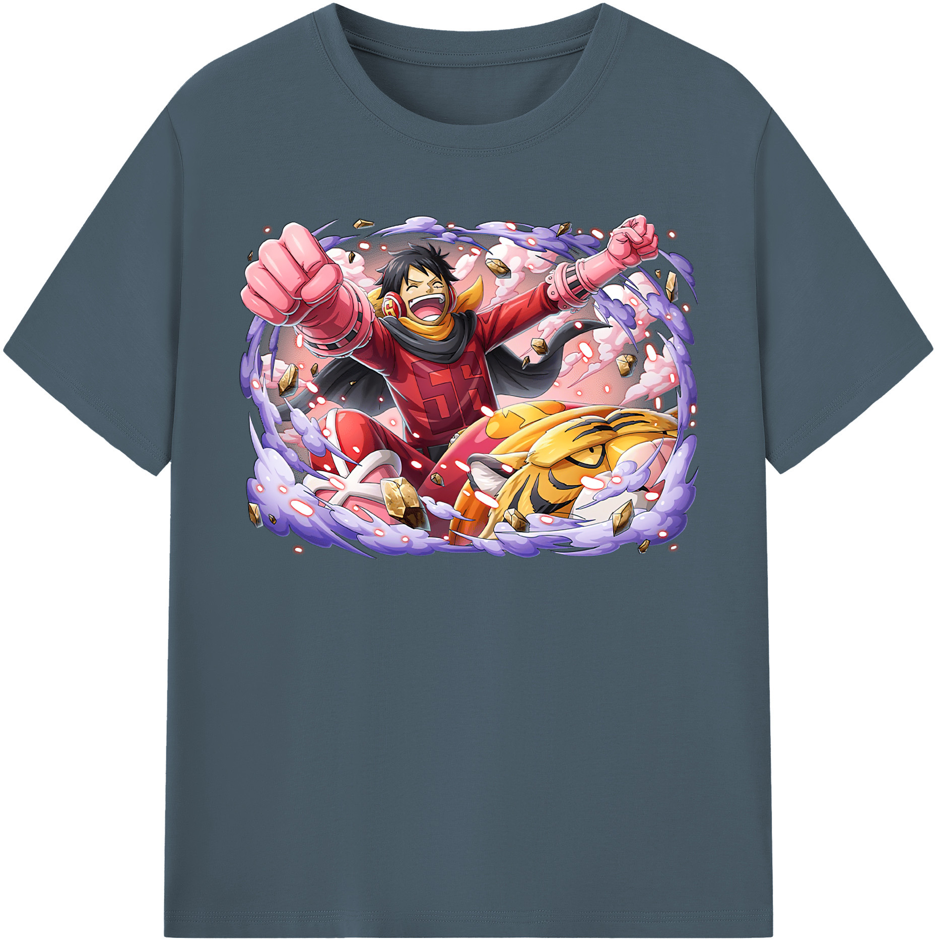 ワンピース モンキー・D・ルフィ ONE PIECE Monkey D. Luffy 綿100％半袖Tシャツ（フロントプリント）